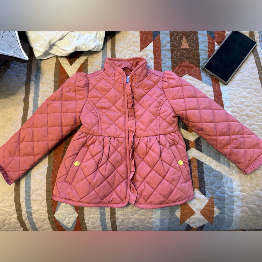 Janie and Jack peplum riding jacket. Pink 18-24 months